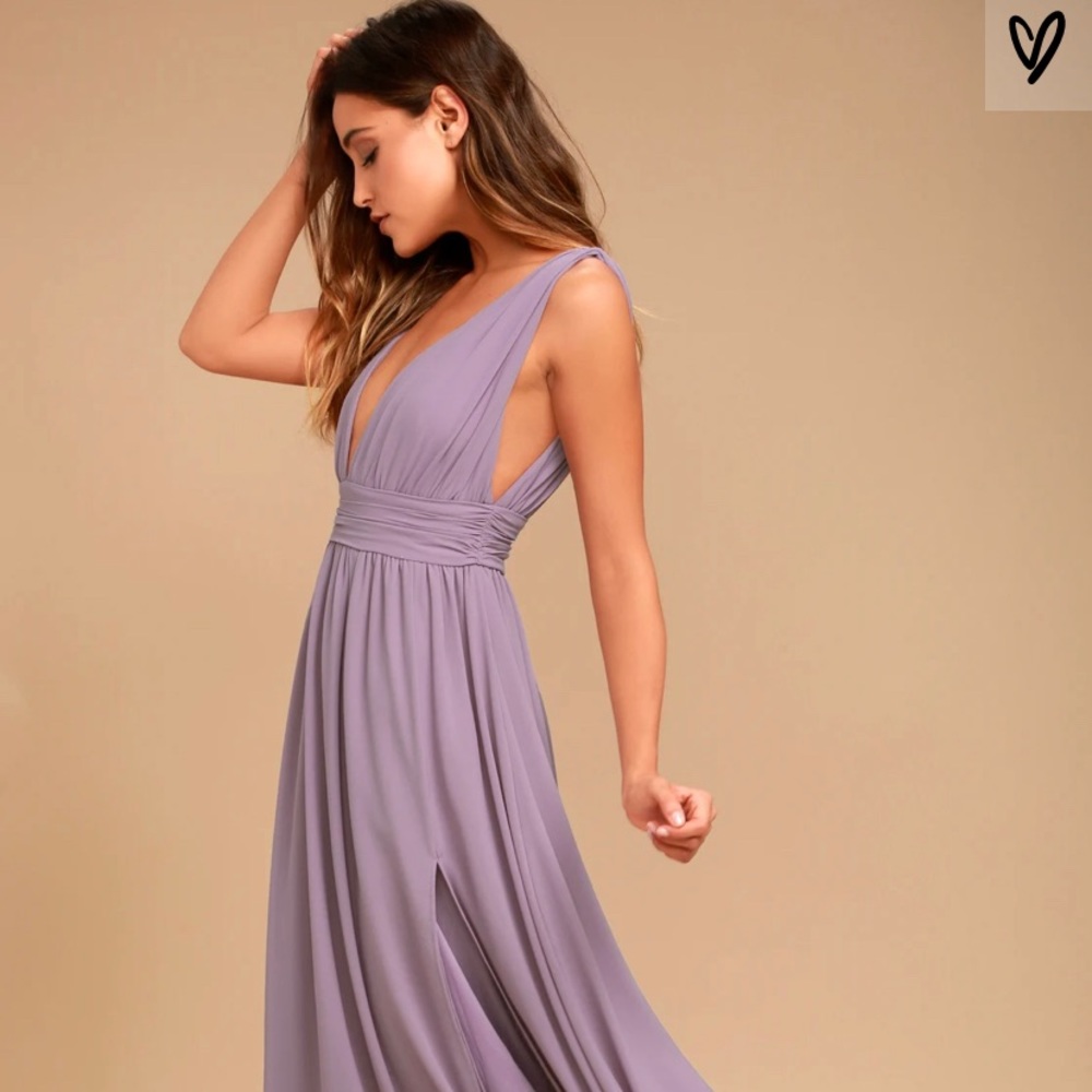 Lulu deep v bridesmaid dress.